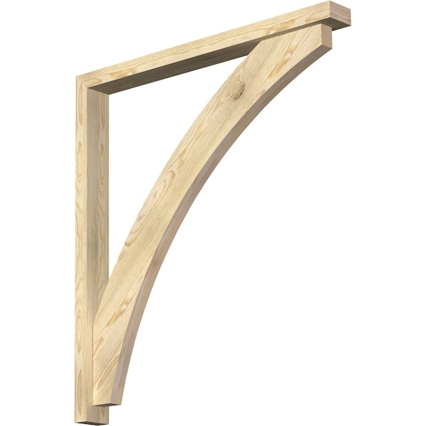 Ekena Millwork Thorton Block Rough Sawn Bracket w/ Offset Brace, Douglas Fir, 4"W x 40"D x 44"H BKT0402X40X44THR05RDF - main